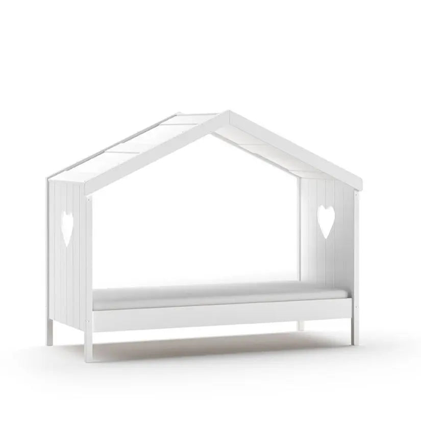 VIPACK - Lit Cabane AMORI Avec Lit Gigogne & Barriere de Lit 90x200cm