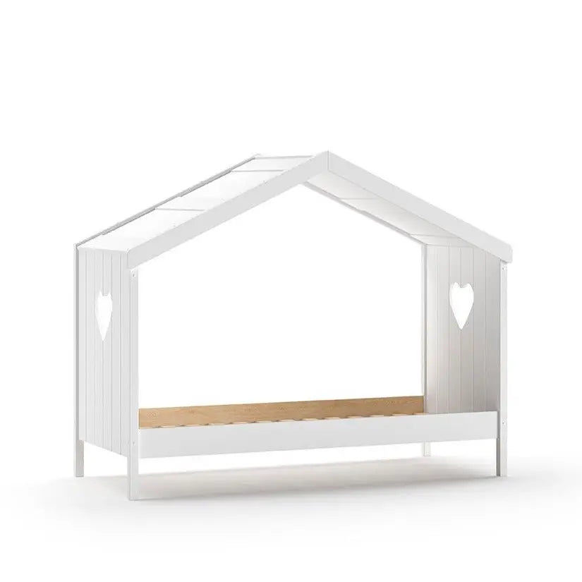 VIPACK - Lit Cabane AMORI Avec Lit Gigogne & Barriere de Lit 90x200cm