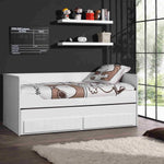 VIPACK - Lit Capitain ROBIN - Blanc 90 X 200 Cm