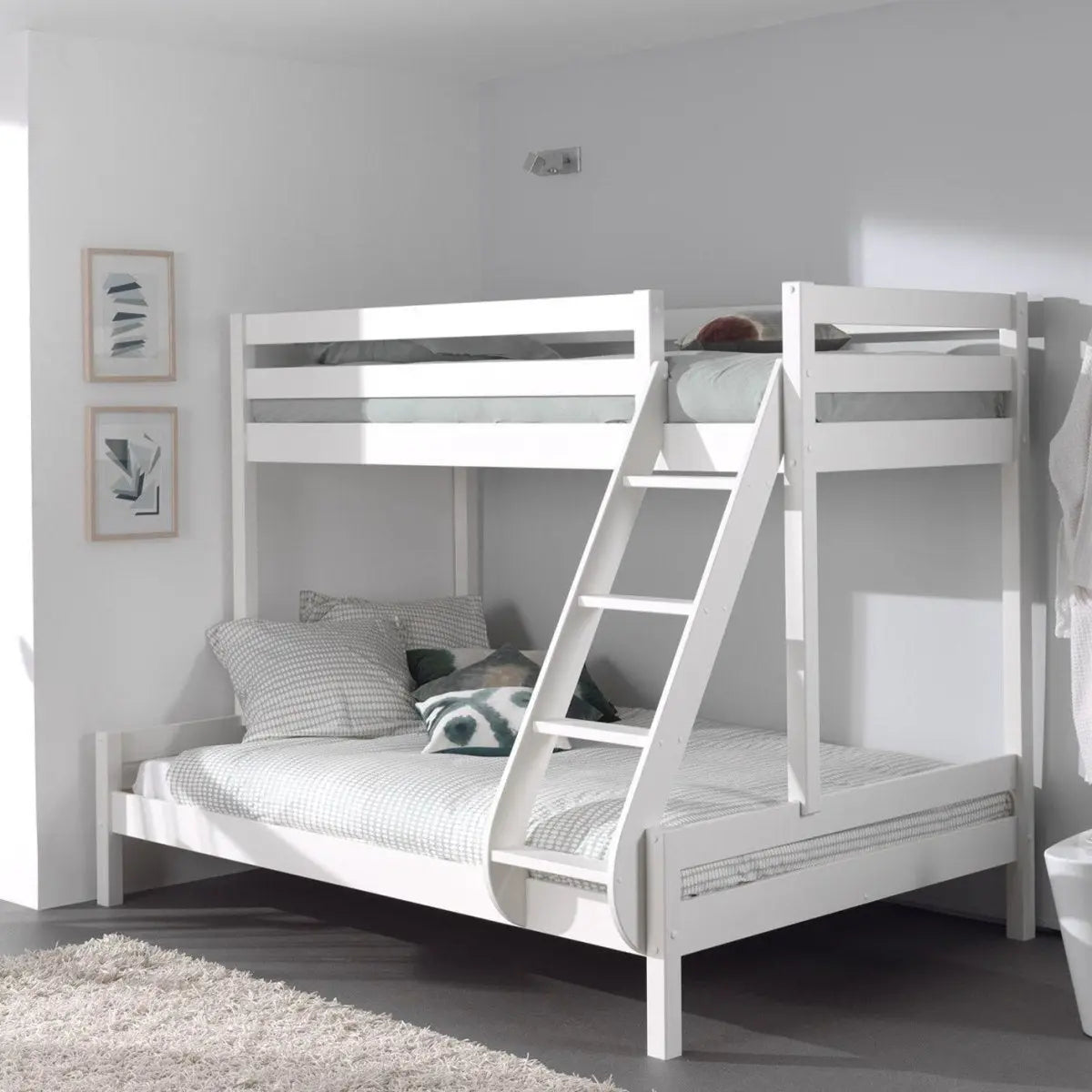 VIPACK - Lit De Famille PINO 140 x 200 cm + 90 x 200 cm Blanc