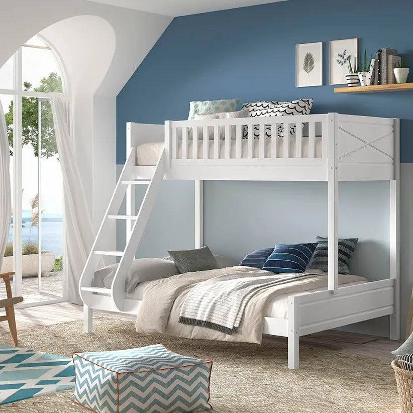 VIPACK - Lit De Famille SCOTT 140 X 200 cm + 90 X 200 cm Blanc