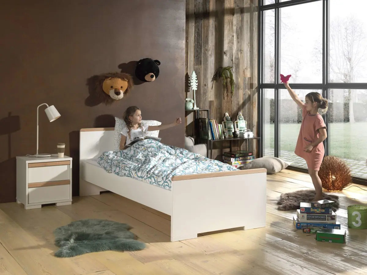 VIPACK - Lit LONDON Blanc 90 X 200 Cm