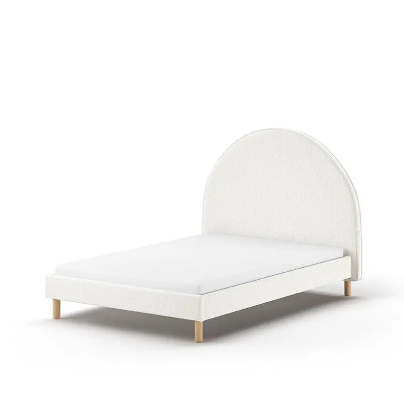 VIPACK - Lit Lune 140 X 200 Cm Blanc Boucle