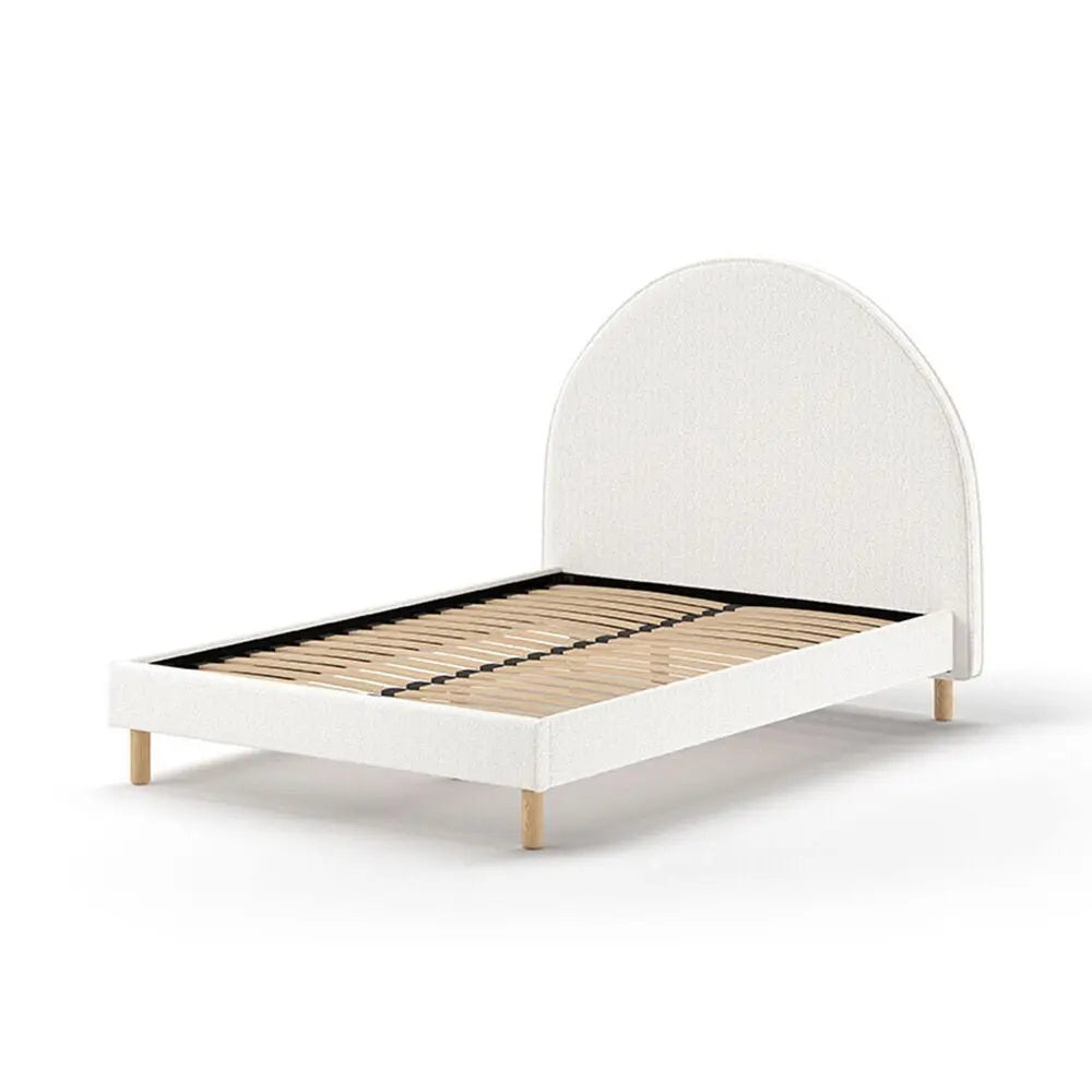 VIPACK - Lit Lune 140 X 200 Cm Blanc Boucle