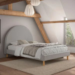 VIPACK - Lit Lune 140 X 200 Cm Gris Boucle