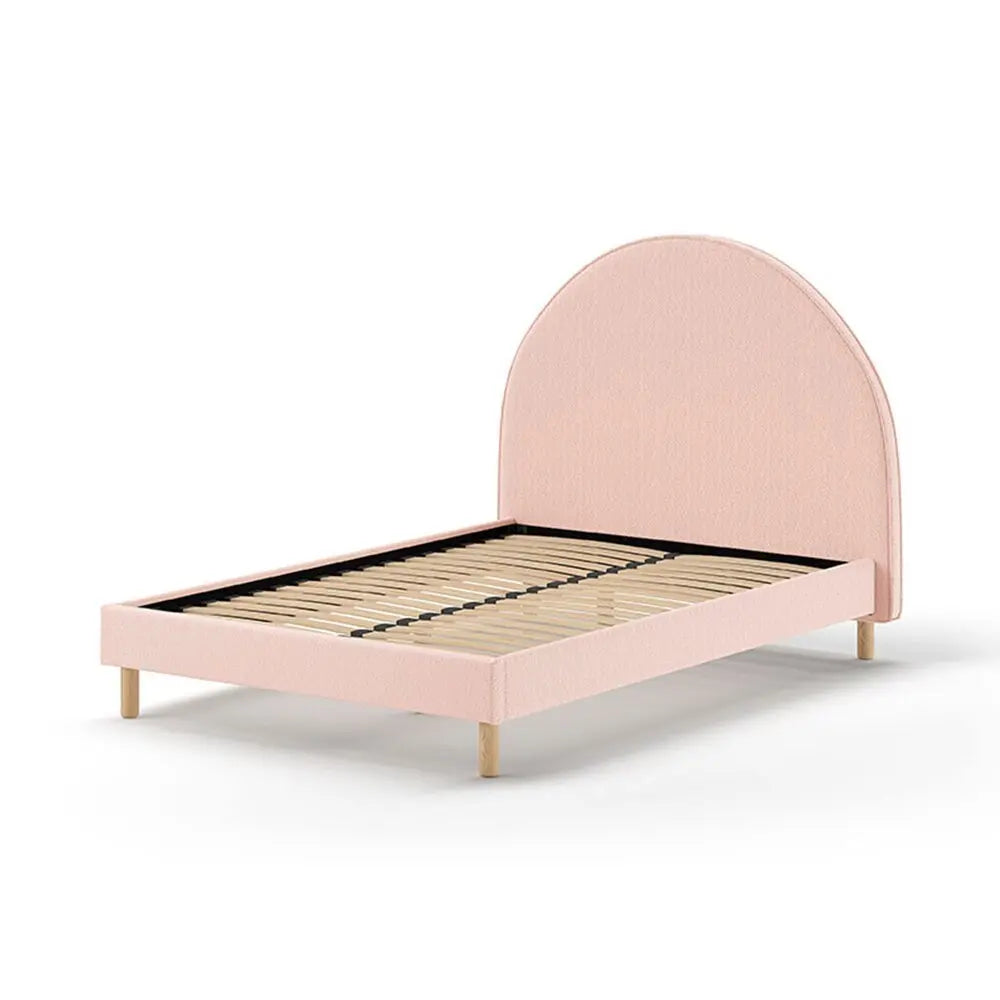 VIPACK - Lit Lune 140 X 200 Cm Rose Boucle