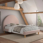 VIPACK - Lit Lune 140 X 200 Cm Rose Boucle