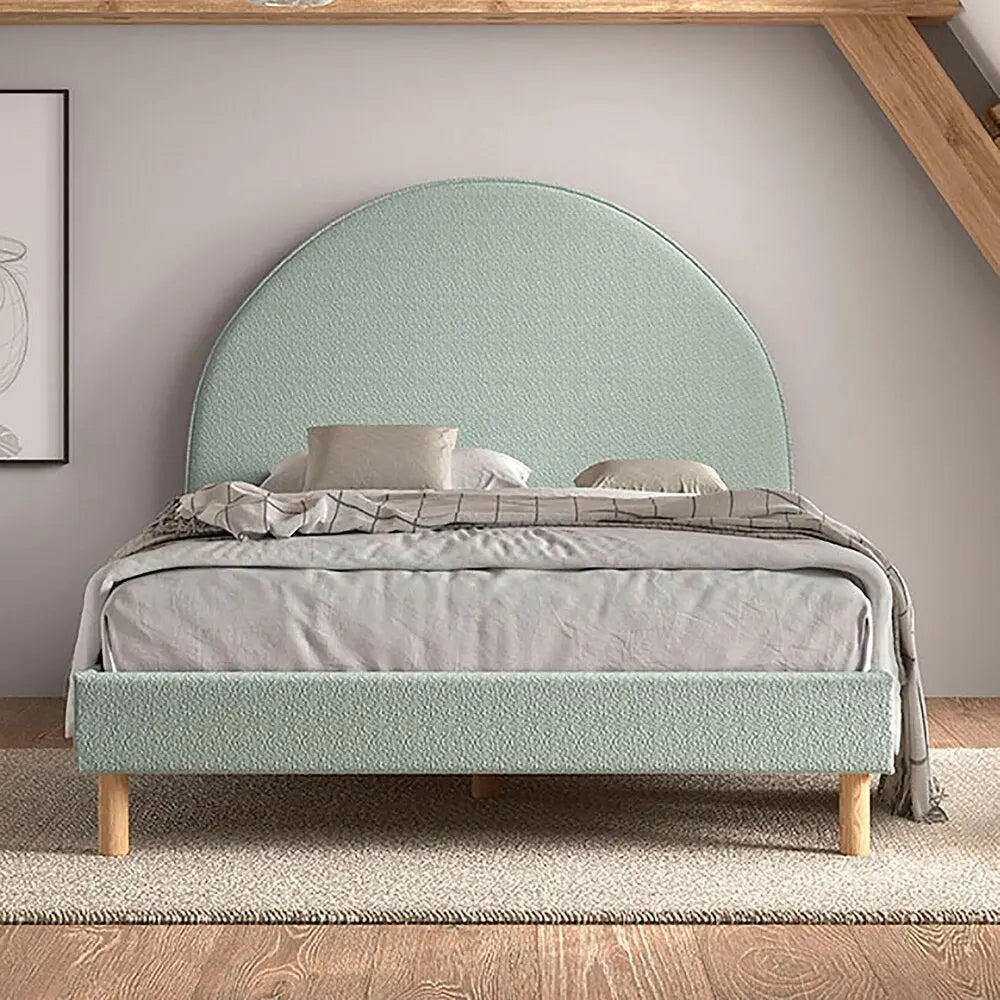 VIPACK - Lit Lune 140 X 200 Cm Vert Boucle