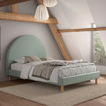 VIPACK - Lit Lune 140 X 200 Cm Vert Boucle