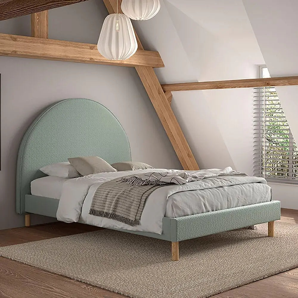 VIPACK - Lit Lune 140 X 200 Cm Vert Boucle