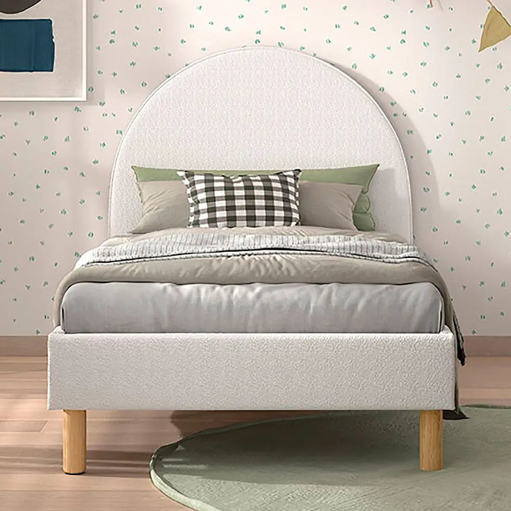 VIPACK - Lit Lune 90 X 200 Cm Blanc Boucle