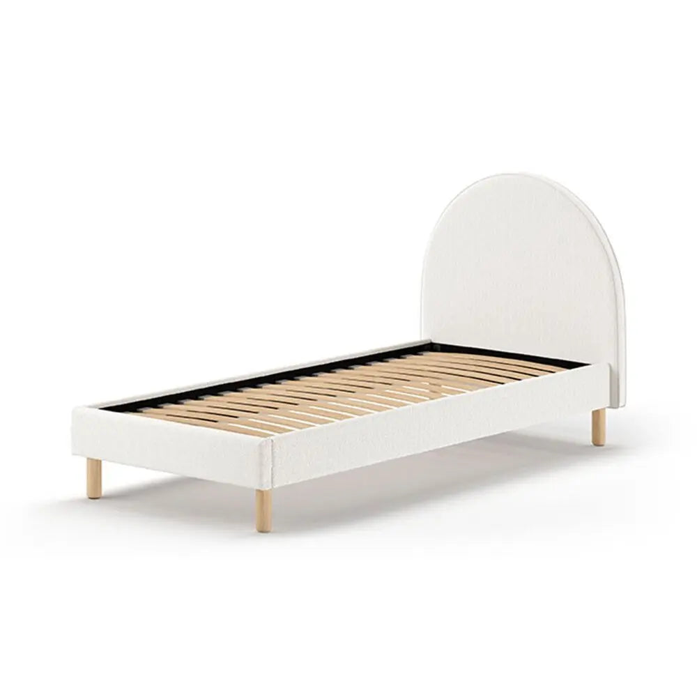 VIPACK - Lit Lune 90 X 200 Cm Blanc Boucle