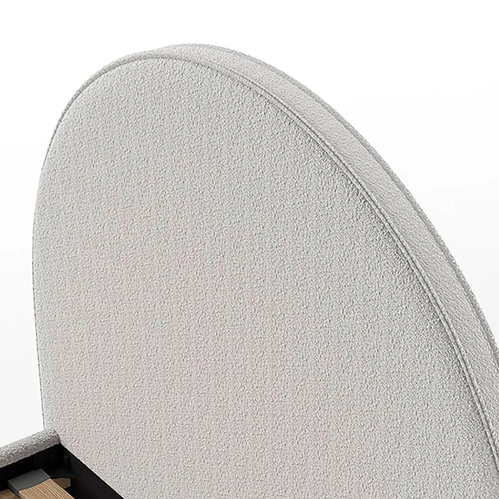 VIPACK - Lit Lune 90 X 200 Cm Gris Boucle