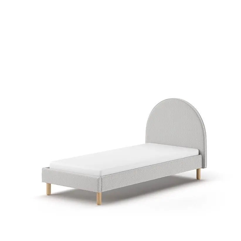 VIPACK - Lit Lune 90 X 200 Cm Gris Boucle