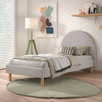 VIPACK - Lit Lune 90 X 200 Cm Gris Boucle