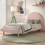 VIPACK - Lit Lune 90 X 200 Cm Rose Boucle