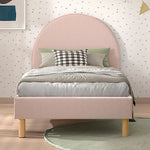 VIPACK - Lit Lune 90 X 200 Cm Rose Boucle