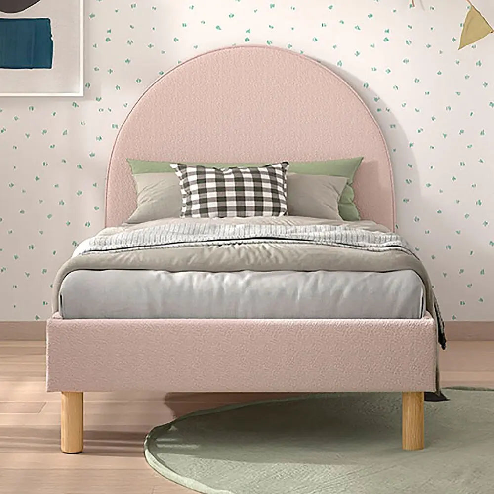 VIPACK - Lit Lune 90 X 200 Cm Rose Boucle