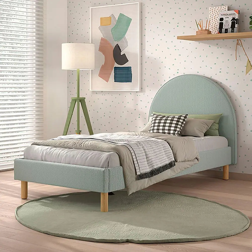 VIPACK - Lit Lune 90 X 200 Cm Vert Boucle