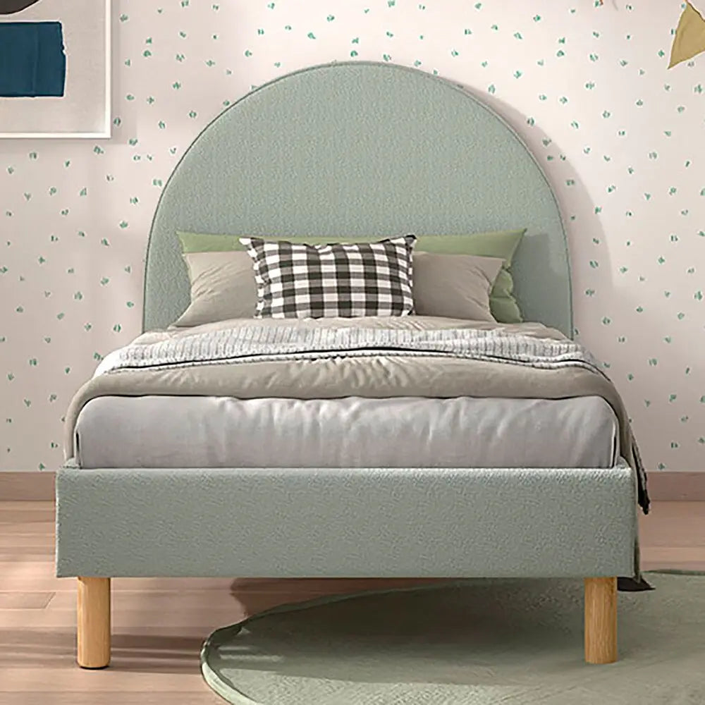 VIPACK - Lit Lune 90 X 200 Cm Vert Boucle