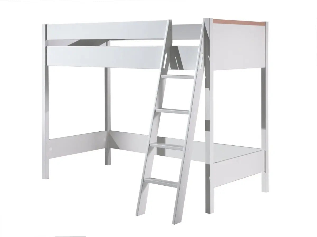 VIPACK - Lit Mezzanine LONDON Blanc 90 X 200 Cm