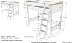 VIPACK - Lit Mezzanine LONDON Blanc 90 X 200 Cm