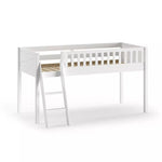 VIPACK - Lit Mezzanine Mi - Hauteur (H 115CM) SCOTT Avec Échelle 90 X 200 cm Blanc