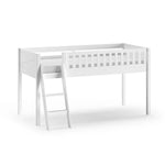 VIPACK - Lit Mezzanine Mi - Hauteur (H 115CM) SCOTT Avec Échelle 90 X 200 cm Blanc