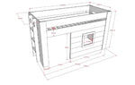 VIPACK - Lit Mezzanine Mi - Hauteur NOAH 90 X 200 Cm