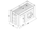 VIPACK - Lit Mezzanine Mi - Hauteur NOAH 90 X 200 Cm