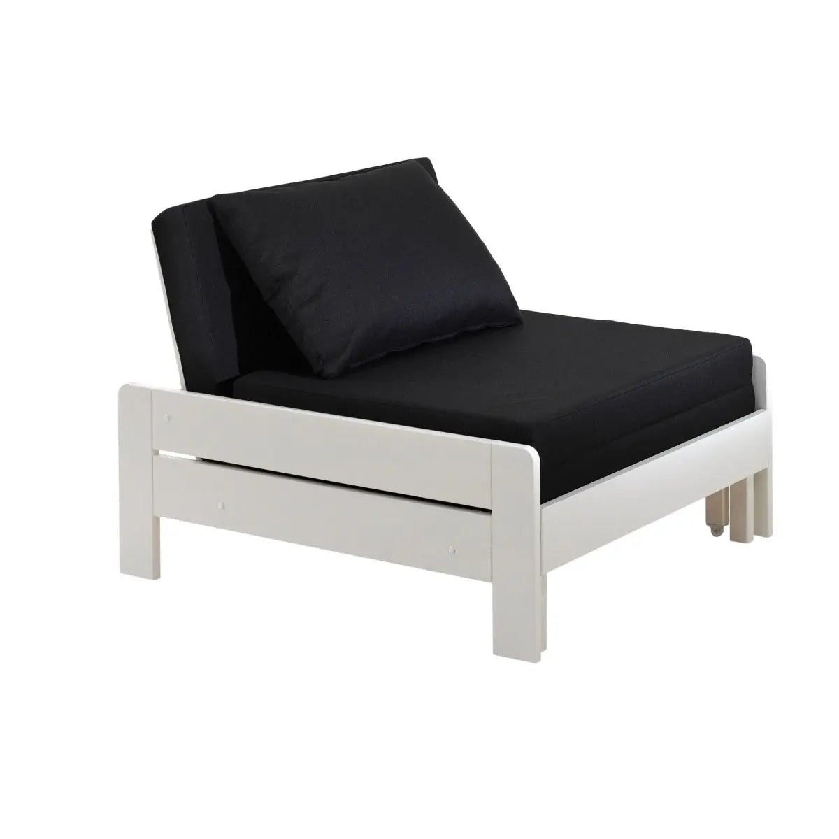VIPACK - Lit Mezzanine PINO Avec Fauteuil 90 x 200 cm Blanc