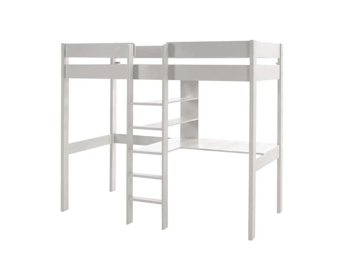 VIPACK - Lit Mezzanine PINO Avec Fauteuil 90 x 200 cm Blanc