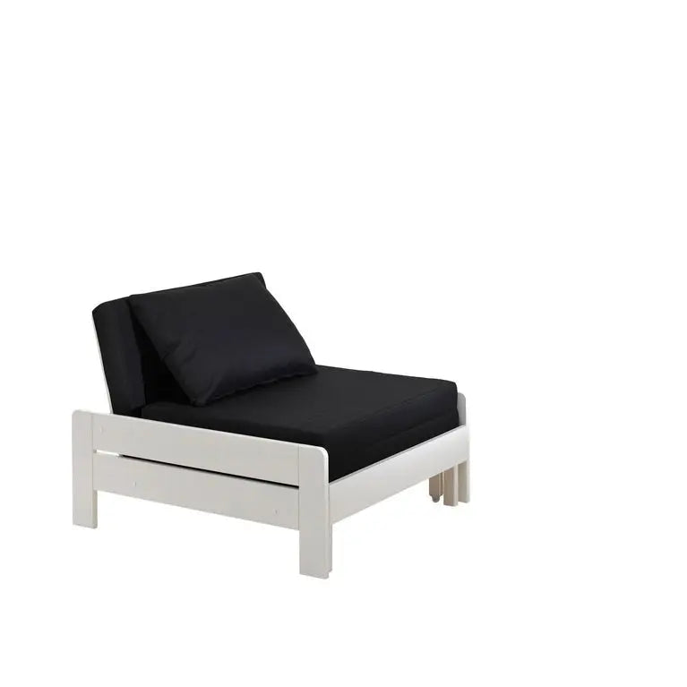 VIPACK - Lit Mezzanine PINO Avec Fauteuil 90 X 200 cm Gris