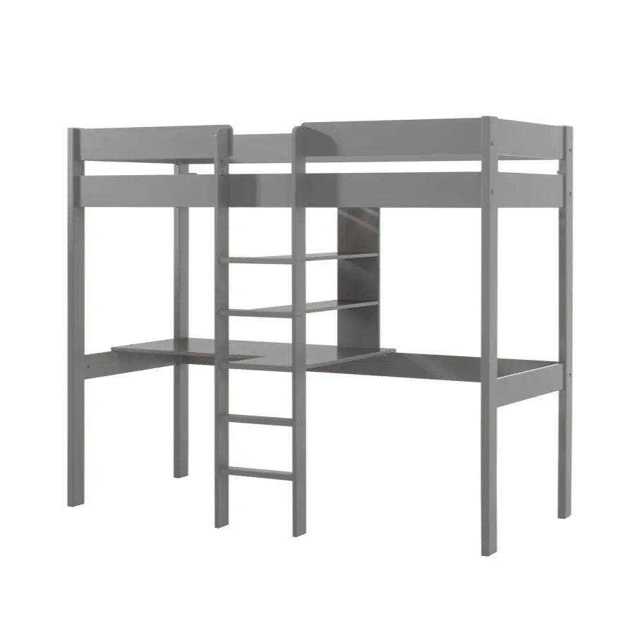 VIPACK - Lit Mezzanine PINO Sans Fauteuil 90 X 200 cm Gris