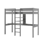 VIPACK - Lit Mezzanine PINO Sans Fauteuil 90 X 200 cm Gris