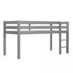 VIPACK - Lit Mi - Hauteur (H 115cm) PINO Avec Échelle 90 X 200 cm Gris