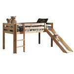 VIPACK - Lit Mi - hauteur (H 115cm) PINO Avec Toboggan 90 X 200 cm Naturel