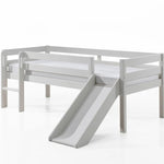 VIPACK - Lit Mi - Hauteur (H 85cm) PINO Avec Toboggan 90 x 200 cm Blanc