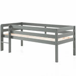 VIPACK - Lit Mi - Hauteur PINO (H 85cm) Avec Échelle 90 x 200 cm Gris