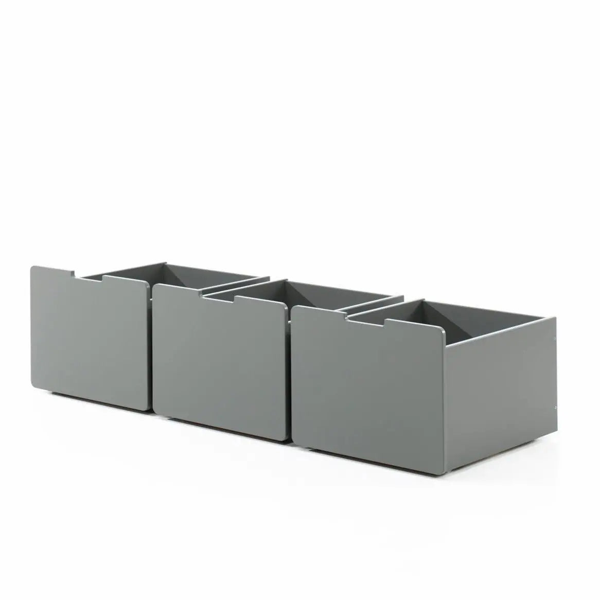 VIPACK - Lit Mi - Hauteur PINO (H 85cm) Avec Échelle 90 x 200 cm Gris