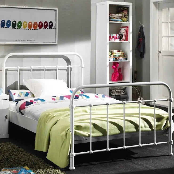 VIPACK - Lit NEW YORK 120 X 200 Cm - Blanc