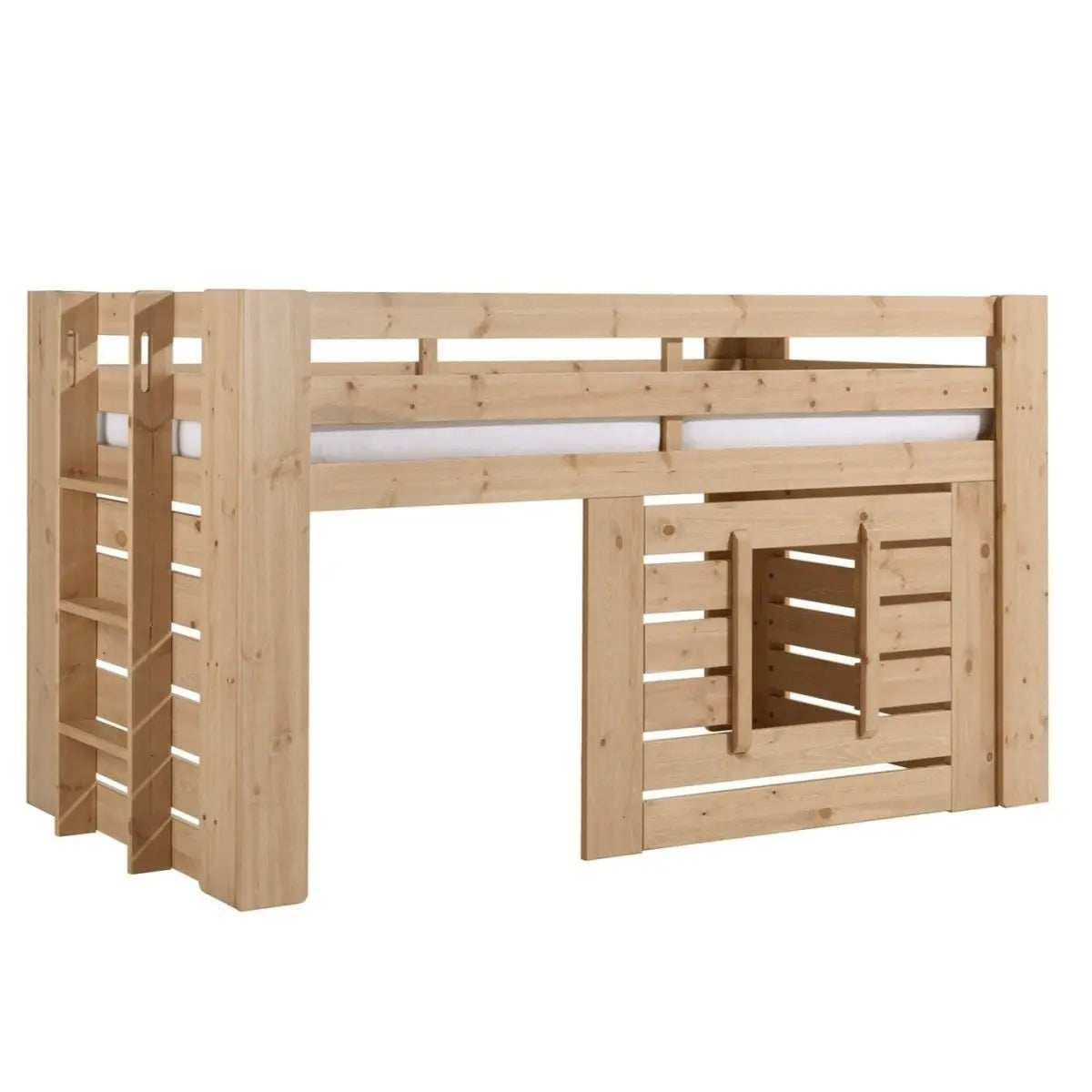 VIPACK - Lit OLIVER Mi - Hauteur - Finition Chêne 90 X 200 Cm