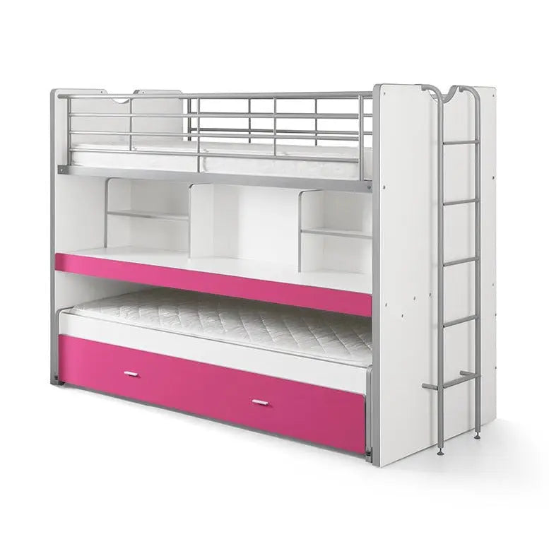 VIPACK - Lit Superposé (80) 90x200 cm BONNY FUCHSIA