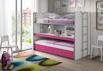 VIPACK - Lit Superposé (80) 90x200 cm BONNY FUCHSIA
