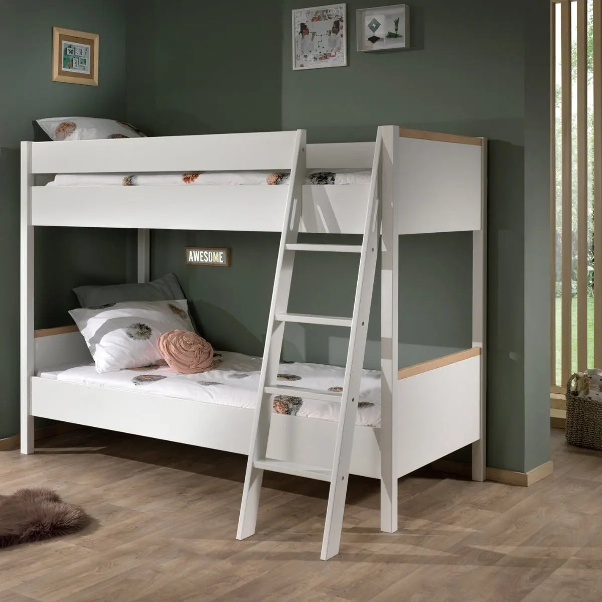 VIPACK - Lit Superposé 90 X 200 Cm LONDON - Blanc