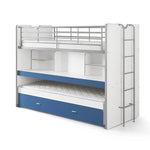 VIPACK - Lit Superposé BONNY 90 X 200 Cm Bleu