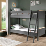 VIPACK - Lit Superposé London Anthracite 90 X 200 Cm