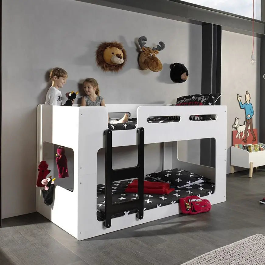 VIPACK - Lit Superposé LUCA 90 X 200 cm Blanc