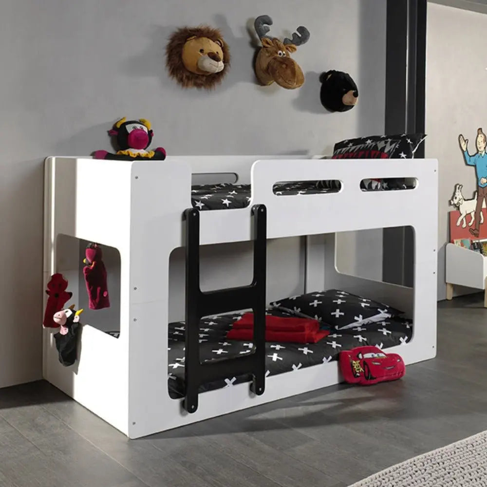 VIPACK - Lit Superposé LUCA 90 X 200 cm Blanc