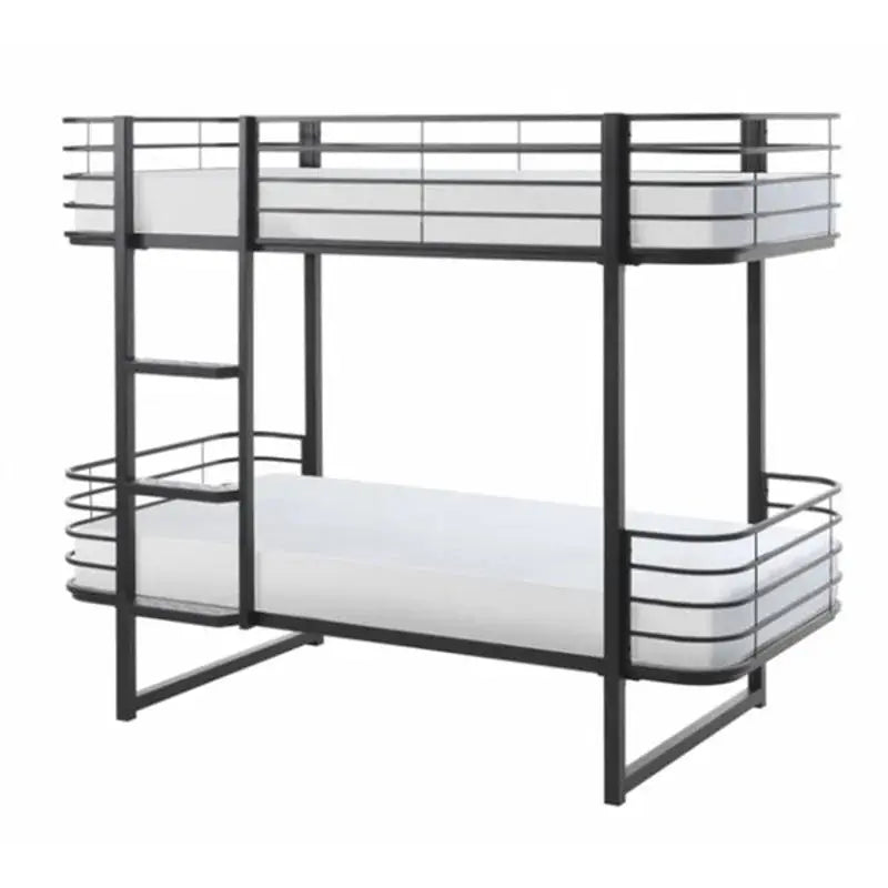 VIPACK - Lit Superposé OSCAR 90 X 200 Cm Noir